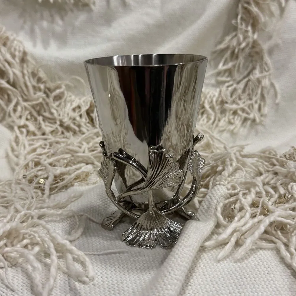 Michael Aram Ginkgo Bud Vase Stainless Steel 4.5'' NEW